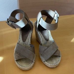 Vince stefania suede ankle strap espadrilles sandals